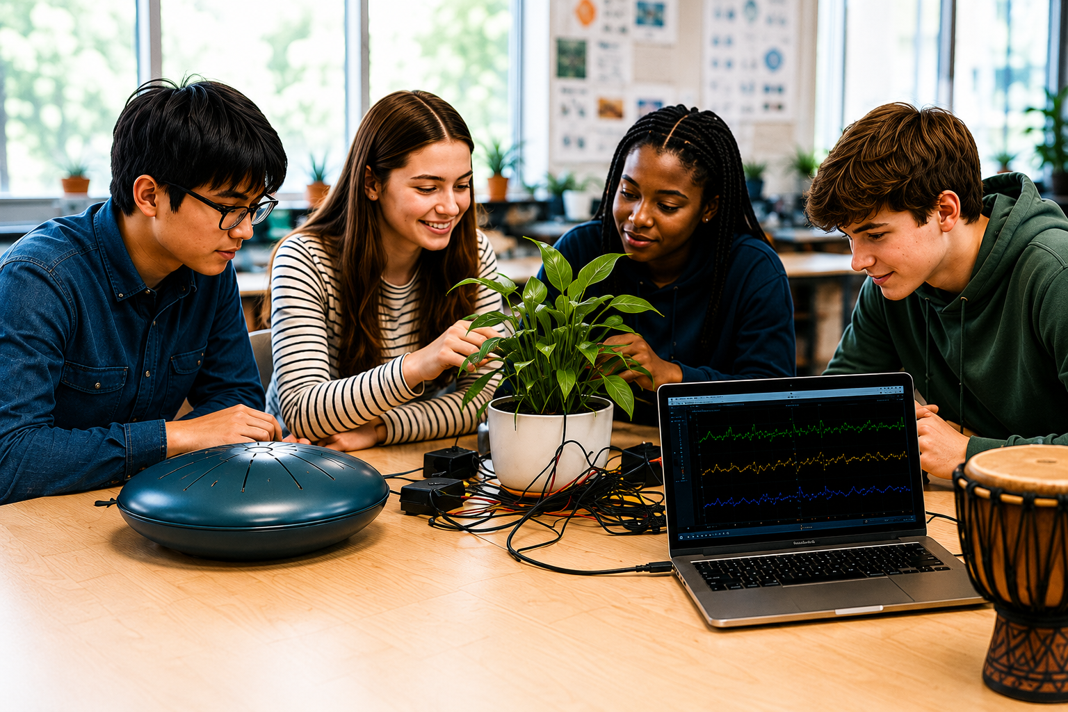 Students learning through sound